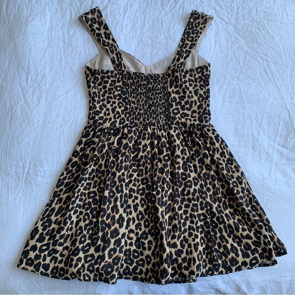 Reformation Taiga Bustier A Line Sleeveless Mini Dress Leo Leopard Cheetah Print - Picture 10 of 13